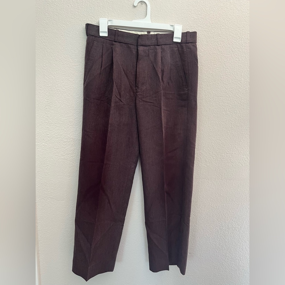 Exclusively His Men's Brown Pleated Trousers Pants Size Medium